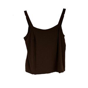Plaza South Womens Petite Brown Sleeveless Tank Top Adjustable Straps 18WP